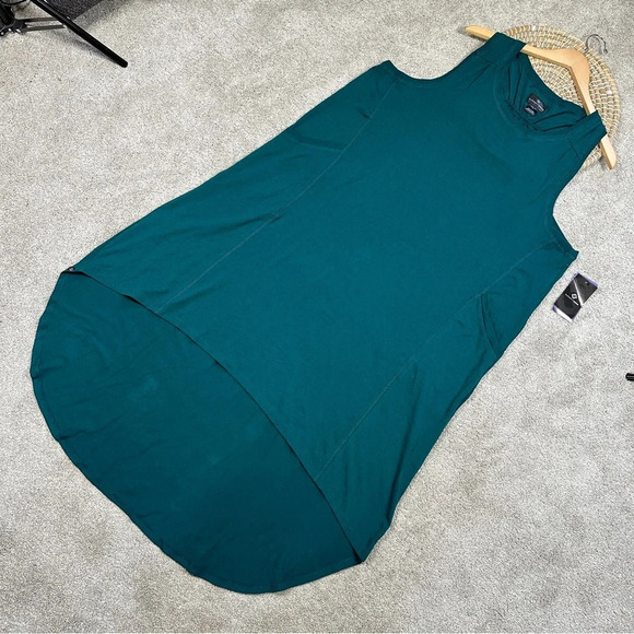 NWT Superfit Hero Hi-Low Jersey Tank Racerback Dress in Forest Green Size 4X - Picture 4 of 12
